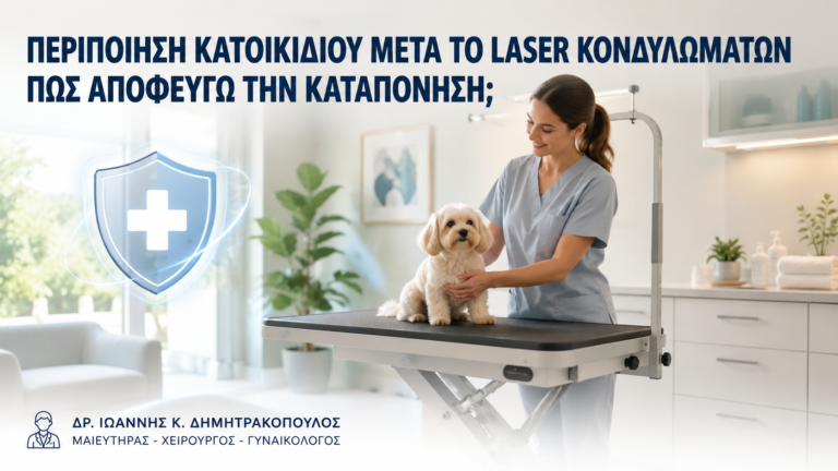 Περιποίηση Κατοικιδίου μετά από Laser Κονδυλωμάτων: Πώς Αποφεύγω την Καταπόνηση; - Δρ. Ιωάννης Κ. Δημητρακόπουλος