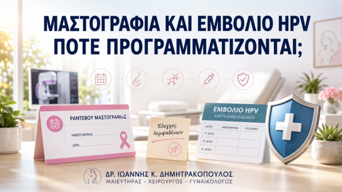 Μαστογραφία και Εμβόλιο HPV: Πότε Είναι Καλύτερα να Προγραμματιστούν; Μαστογραφία και Εμβόλιο HPV: Πότε Είναι Καλύτερα να Προγραμματιστούν; - Δρ. Ιωάννης Κ. Δημητρακόπουλος