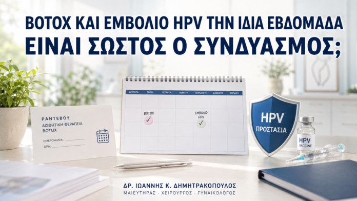 Botox και Εμβόλιο HPV την Ίδια Εβδομάδα: Είναι Σωστός ο Συνδυασμός; Botox και Εμβόλιο HPV την Ίδια Εβδομάδα: Είναι Σωστός ο Συνδυασμός; - Δρ. Ιωάννης Κ. Δημητρακόπουλος