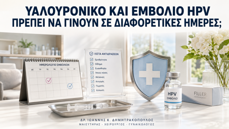 Υαλουρονικό και Εμβόλιο HPV: Πρέπει να Γίνουν σε Διαφορετικές Ημέρες; - Δρ. Ιωάννης Κ. Δημητρακόπουλος