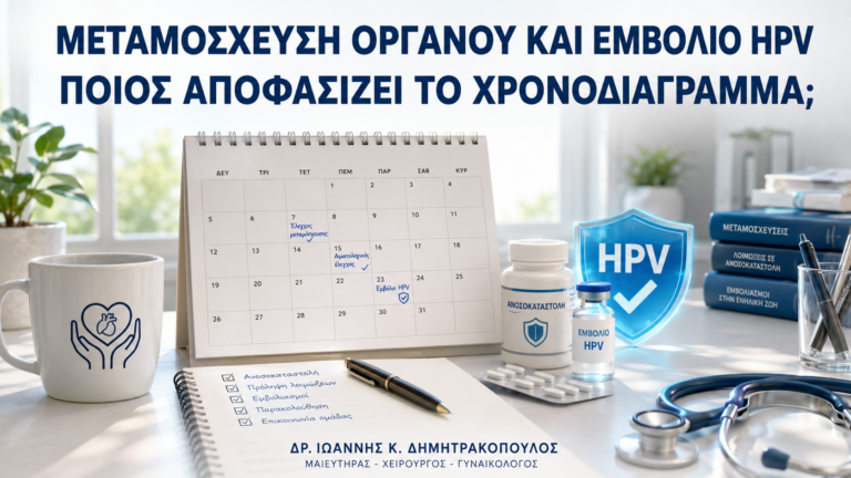 Μεταμόσχευση Οργάνου και Εμβόλιο HPV: Ποιος Αποφασίζει το Χρονοδιάγραμμα; - Δρ. Ιωάννης Κ. Δημητρακόπουλος