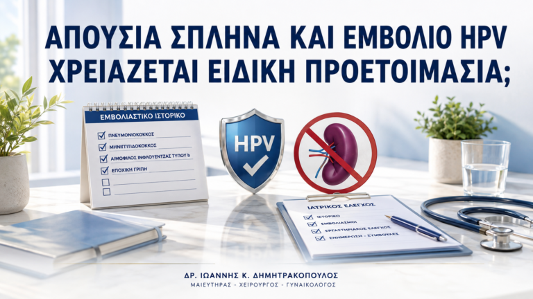 Απουσία Σπλήνα και Εμβόλιο HPV: Χρειάζεται Ειδική Προετοιμασία; - Δρ. Ιωάννης Κ. Δημητρακόπουλος