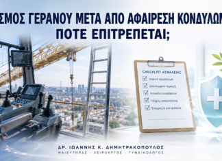 Χειρισμός Γερανού μετά από Αφαίρεση Κονδυλωμάτων: Πότε Επιτρέπεται; - Δρ. Ιωάννης Κ. Δημητρακόπουλος