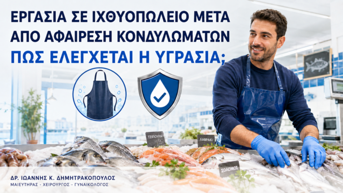 Εργασία σε Ιχθυοπωλείο μετά από Αφαίρεση Κονδυλωμάτων: Πώς Ελέγχεται η Υγρασία; - Δρ. Ιωάννης Κ. Δημητρακόπουλος