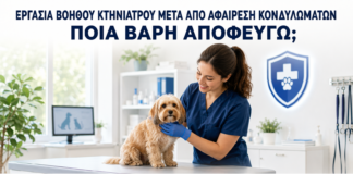 Εργασία Βοηθού Κτηνιάτρου μετά από Αφαίρεση Κονδυλωμάτων: Ποια Βάρη Αποφεύγω; - Δρ. Ιωάννης Κ. Δημητρακόπουλος