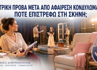 Θεατρική Πρόβα μετά από Αφαίρεση Κονδυλωμάτων: Πότε Επιστρέφω στη Σκηνή; Θεατρική Πρόβα μετά από Αφαίρεση Κονδυλωμάτων: Πότε Επιστρέφω στη Σκηνή; - Δρ. Ιωάννης Κ. Δημητρακόπουλος