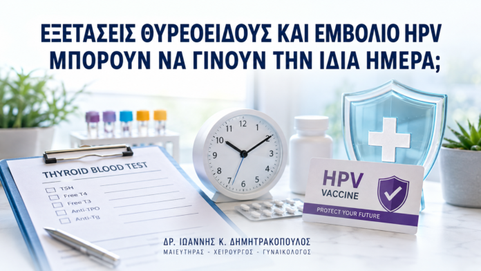 Εξετάσεις Θυρεοειδούς και Εμβόλιο HPV: Μπορούν να Γίνουν την Ίδια Ημέρα; - Δρ. Ιωάννης Κ. Δημητρακόπουλος