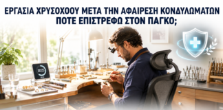 Εργασία Χρυσοχόου μετά από Αφαίρεση Κονδυλωμάτων: Πότε Επιστρέφω στον Πάγκο; - Δρ. Ιωάννης Κ. Δημητρακόπουλος