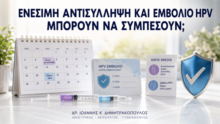 Ενέσιμη Αντισύλληψη και Εμβόλιο HPV: Μπορούν να Συμπέσουν; - Δρ. Ιωάννης Κ. Δημητρακόπουλος