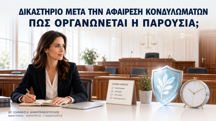 Παρουσία σε Δικαστήριο μετά από Αφαίρεση Κονδυλωμάτων: Πώς Οργανώνεται; Παρουσία σε Δικαστήριο μετά από Αφαίρεση Κονδυλωμάτων: Πώς Οργανώνεται; - Δρ. Ιωάννης Κ. Δημητρακόπουλος