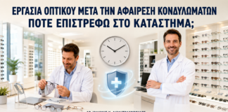 Εργασία Οπτικού μετά από Αφαίρεση Κονδυλωμάτων: Πότε Επιστρέφω στο Κατάστημα; - Δρ. Ιωάννης Κ. Δημητρακόπουλος