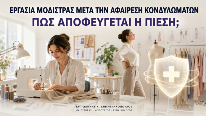 Εργασία Μοδίστρας μετά από Αφαίρεση Κονδυλωμάτων: Πώς Αποφεύγεται η Πίεση; Εργασία Μοδίστρας μετά από Αφαίρεση Κονδυλωμάτων: Πώς Αποφεύγεται η Πίεση; - Δρ. Ιωάννης Κ. Δημητρακόπουλος
