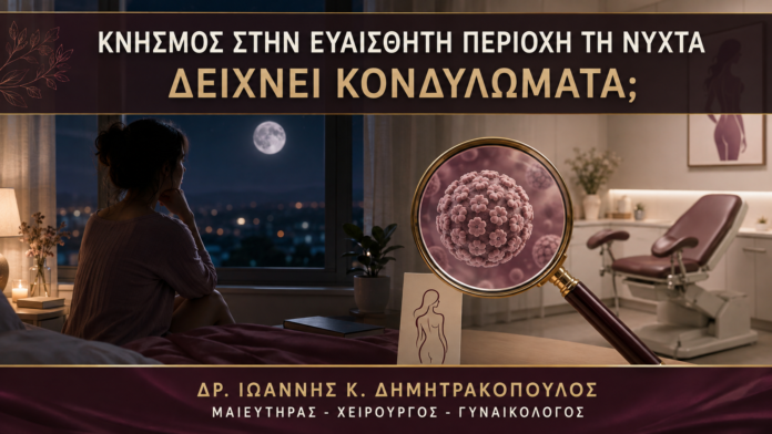 Κνησμός στην Ευαίσθητη Περιοχή τη Νύχτα: Δείχνει Κονδυλώματα; Κνησμός στην Ευαίσθητη Περιοχή τη Νύχτα: Δείχνει Κονδυλώματα; - Δρ. Ιωάννης Κ. Δημητρακόπουλος