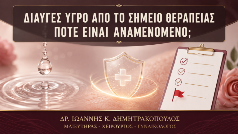 Διαυγές Υγρό από το Σημείο Θεραπείας: Πότε Είναι Αναμενόμενο; - Δρ. Ιωάννης Κ. Δημητρακόπουλος