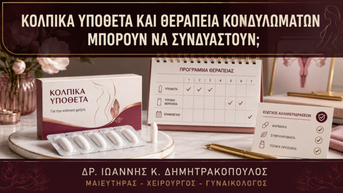 Κολπικά Υπόθετα και Θεραπεία Κονδυλωμάτων: Μπορούν να Συνδυαστούν; Κολπικά Υπόθετα και Θεραπεία Κονδυλωμάτων: Μπορούν να Συνδυαστούν; - Δρ. Ιωάννης Κ. Δημητρακόπουλος