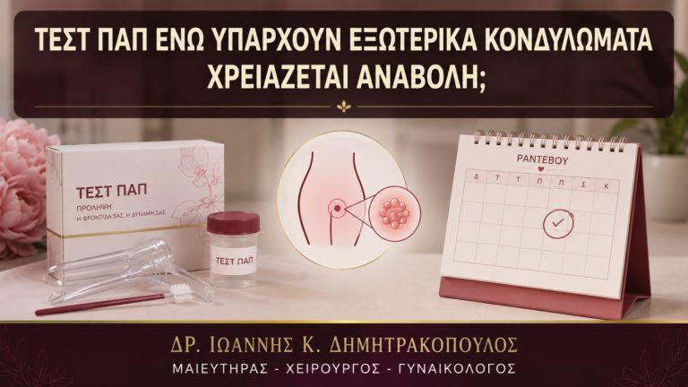 Τεστ Παπ ενώ Υπάρχουν Εξωτερικά Κονδυλώματα: Χρειάζεται Αναβολή; - Δρ. Ιωάννης Κ. Δημητρακόπουλος