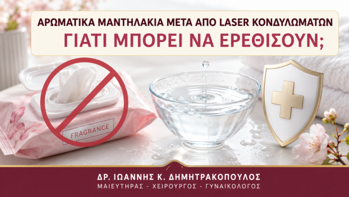 Αρωματικά Μαντηλάκια μετά από Laser Κονδυλωμάτων: Γιατί Μπορεί να Ερεθίσουν; Αρωματικά Μαντηλάκια μετά από Laser Κονδυλωμάτων: Γιατί Μπορεί να Ερεθίσουν; - Δρ. Ιωάννης Κ. Δημητρακόπουλος