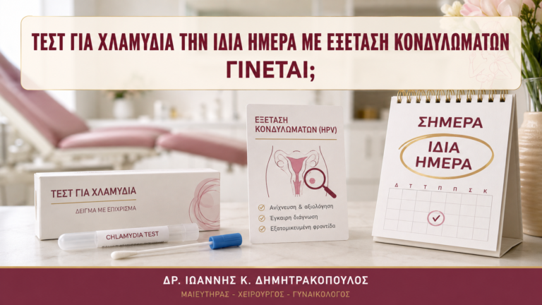 Τεστ για Χλαμύδια την Ίδια Ημέρα με Εξέταση Κονδυλωμάτων: Γίνεται; - Δρ. Ιωάννης Κ. Δημητρακόπουλος