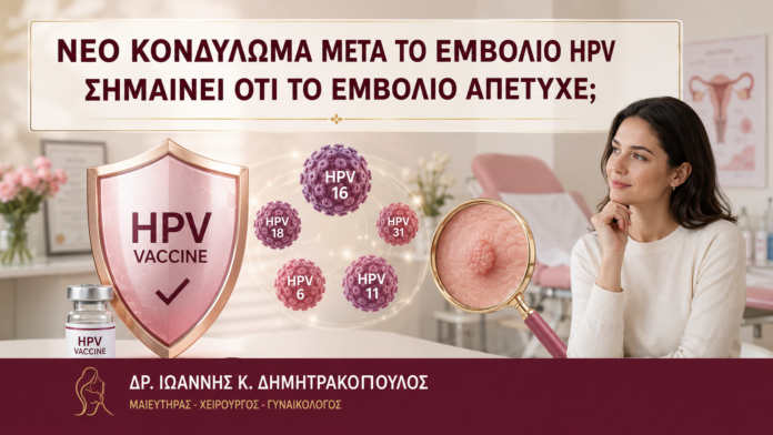 Νέο Κονδύλωμα μετά το Εμβόλιο HPV: Σημαίνει ότι το Εμβόλιο Απέτυχε; Νέο Κονδύλωμα μετά το Εμβόλιο HPV: Σημαίνει ότι το Εμβόλιο Απέτυχε; - Δρ. Ιωάννης Κ. Δημητρακόπουλος