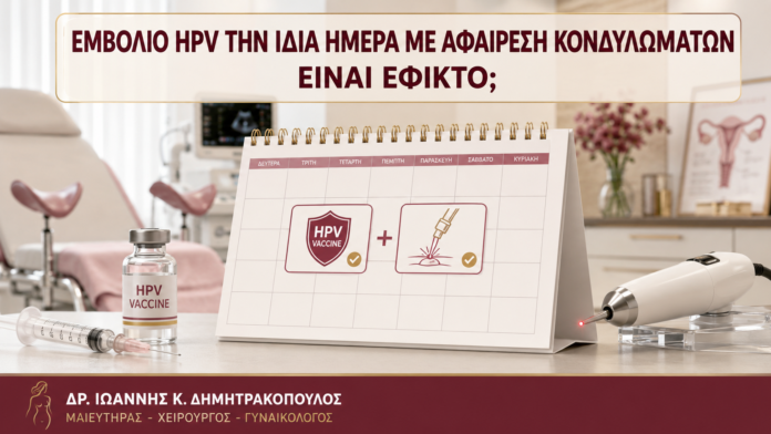 Εμβόλιο HPV την Ίδια Ημέρα με Αφαίρεση Κονδυλωμάτων: Είναι Εφικτό; Εμβόλιο HPV την Ίδια Ημέρα με Αφαίρεση Κονδυλωμάτων: Είναι Εφικτό; - Δρ. Ιωάννης Κ. Δημητρακόπουλος