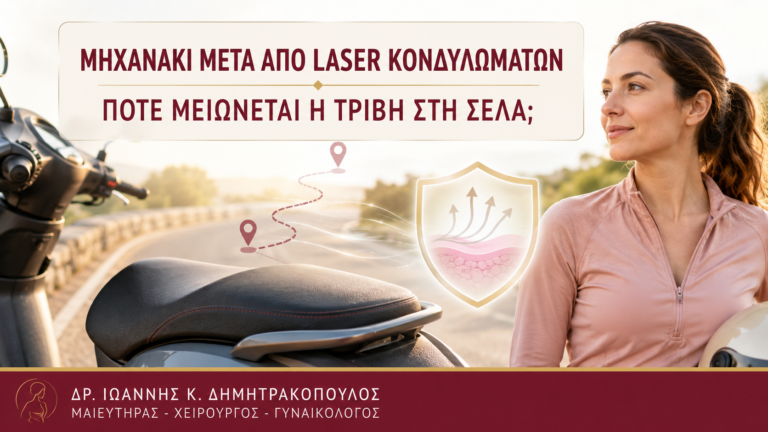 Μηχανάκι μετά από Laser Κονδυλωμάτων: Πότε Μειώνεται η Τριβή στη Σέλα; - Δρ. Ιωάννης Κ. Δημητρακόπουλος