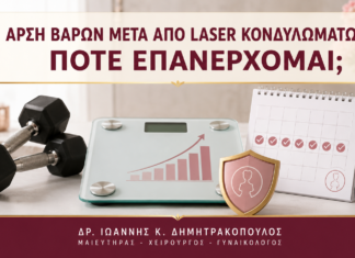 Άρση Βαρών μετά από Laser Κονδυλωμάτων: Πότε Επανέρχομαι; - Δρ. Ιωάννης Κ. Δημητρακόπουλος