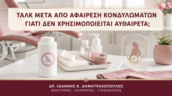 Ταλκ μετά από Αφαίρεση Κονδυλωμάτων: Γιατί Δεν Χρησιμοποιείται Αυθαίρετα; - Δρ. Ιωάννης Κ. Δημητρακόπουλος