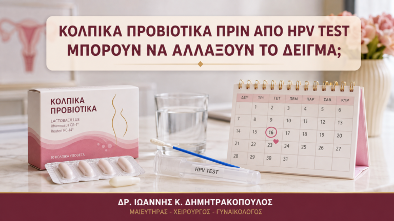 Κολπικά Προβιοτικά πριν από HPV Test: Μπορούν να Αλλάξουν το Δείγμα; - Δρ. Ιωάννης Κ. Δημητρακόπουλος