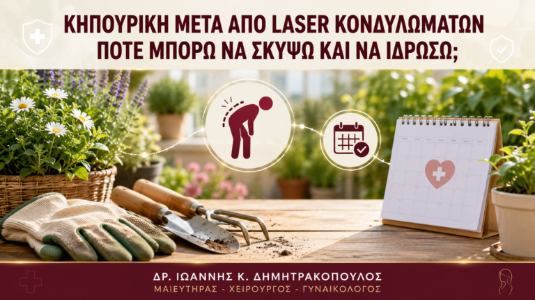 Κηπουρική μετά από Laser Κονδυλωμάτων: Πότε Μπορώ να Σκύψω και να Ιδρώσω; - Δρ. Ιωάννης Κ. Δημητρακόπουλος