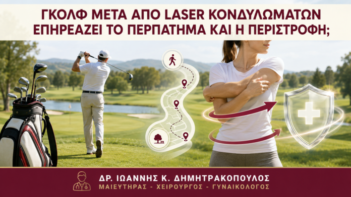 Γκολφ μετά από Laser Κονδυλωμάτων: Επηρεάζει το Περπάτημα και η Περιστροφή; Γκολφ μετά από Laser Κονδυλωμάτων: Επηρεάζει το Περπάτημα και η Περιστροφή; - Δρ. Ιωάννης Κ. Δημητρακόπουλος