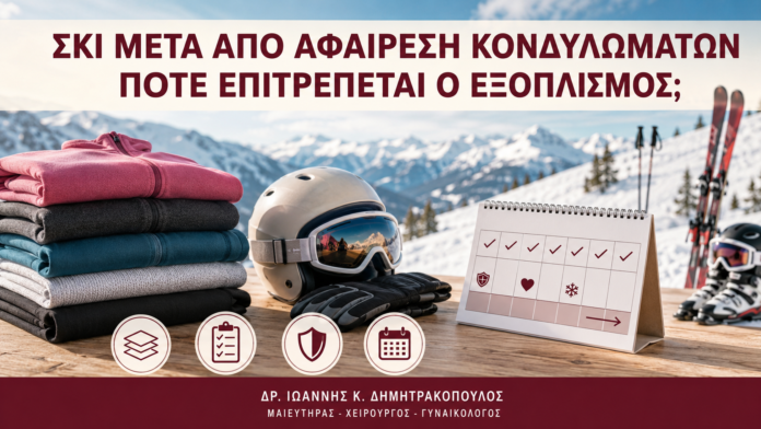 Σκι μετά από Αφαίρεση Κονδυλωμάτων: Πότε Επιτρέπεται ο Εξοπλισμός; - Δρ. Ιωάννης Κ. Δημητρακόπουλος