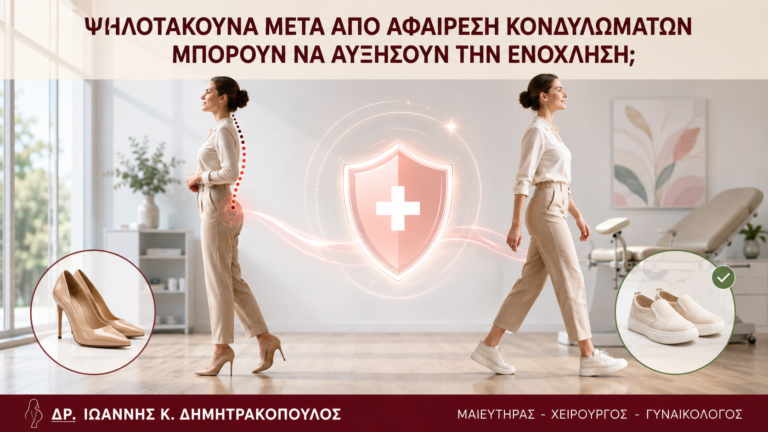 Ψηλοτάκουνα μετά από Αφαίρεση Κονδυλωμάτων: Μπορούν να Αυξήσουν την Ενόχληση; - Δρ. Ιωάννης Κ. Δημητρακόπουλος