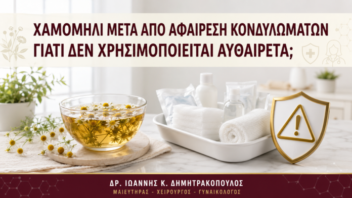 Χαμομήλι μετά από Αφαίρεση Κονδυλωμάτων: Γιατί Δεν Χρησιμοποιείται Αυθαίρετα; - Δρ. Ιωάννης Κ. Δημητρακόπουλος