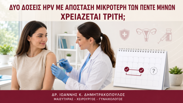 Δύο Δόσεις HPV με Απόσταση Μικρότερη των Πέντε Μηνών: Χρειάζεται Τρίτη; - Δρ. Ιωάννης Κ. Δημητρακόπουλος