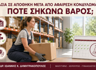 Εργασία σε Αποθήκη μετά από Αφαίρεση Κονδυλωμάτων: Πότε Σηκώνω Βάρος; - Δρ. Ιωάννης Κ. Δημητρακόπουλος