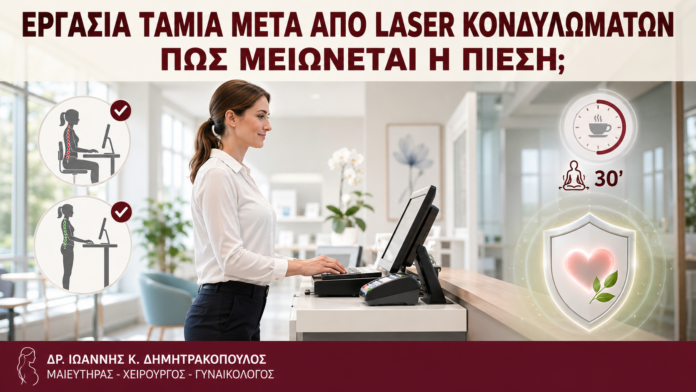Εργασία Ταμία μετά από Laser Κονδυλωμάτων: Πώς Μειώνεται η Πίεση; Εργασία Ταμία μετά από Laser Κονδυλωμάτων: Πώς Μειώνεται η Πίεση; - Δρ. Ιωάννης Κ. Δημητρακόπουλος