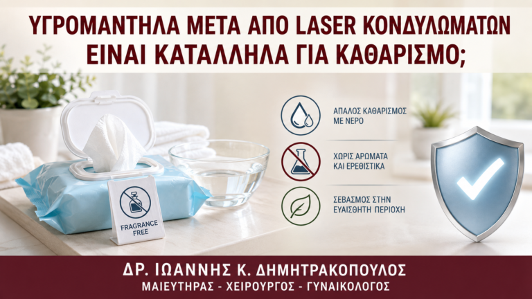 Υγρομάντηλα μετά από Laser Κονδυλωμάτων: Είναι Κατάλληλα για Καθαρισμό; - Δρ. Ιωάννης Κ. Δημητρακόπουλος