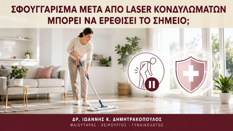 Σφουγγάρισμα μετά από Laser Κονδυλωμάτων: Μπορεί να Ερεθίσει το Σημείο; - Δρ. Ιωάννης Κ. Δημητρακόπουλος