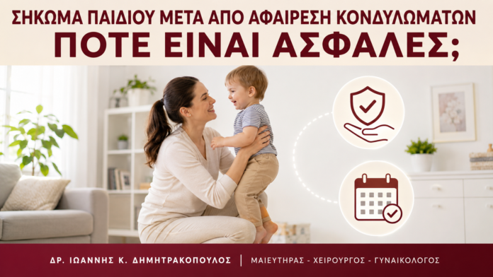 Σήκωμα Παιδιού μετά από Αφαίρεση Κονδυλωμάτων: Πότε Είναι Ασφαλές; - Δρ. Ιωάννης Κ. Δημητρακόπουλος