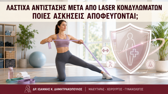 Λάστιχα Αντίστασης μετά από Laser Κονδυλωμάτων: Ποιες Ασκήσεις Αποφεύγονται; Λάστιχα Αντίστασης μετά από Laser Κονδυλωμάτων: Ποιες Ασκήσεις Αποφεύγονται; - Δρ. Ιωάννης Κ. Δημητρακόπουλος