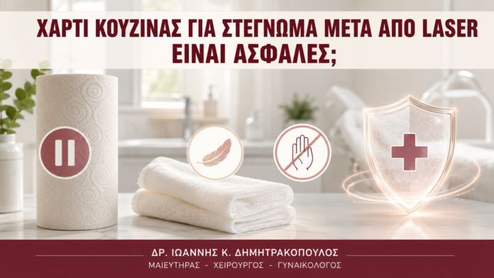 Χαρτί Κουζίνας για Στέγνωμα μετά από Laser: Είναι Ασφαλές; - Δρ. Ιωάννης Κ. Δημητρακόπουλος