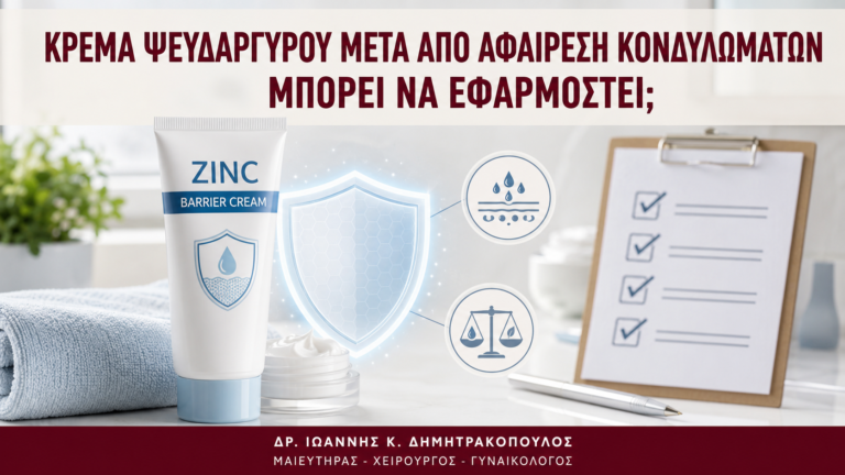 Κρέμα Ψευδαργύρου μετά από Αφαίρεση Κονδυλωμάτων: Μπορεί να Εφαρμοστεί; - Δρ. Ιωάννης Κ. Δημητρακόπουλος