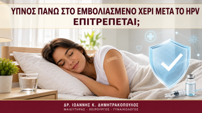 Ύπνος πάνω στο Εμβολιασμένο Χέρι μετά το HPV: Επιτρέπεται; - Δρ. Ιωάννης Κ. Δημητρακόπουλος