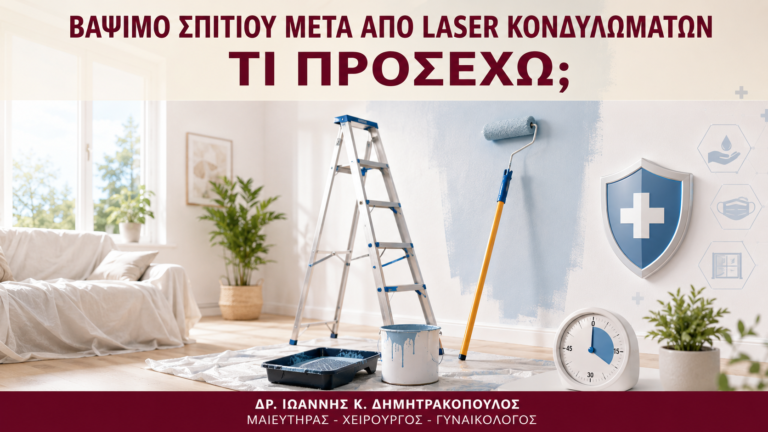 Βάψιμο Σπιτιού μετά από Laser Κονδυλωμάτων: Τι Προσέχω; - Δρ. Ιωάννης Κ. Δημητρακόπουλος