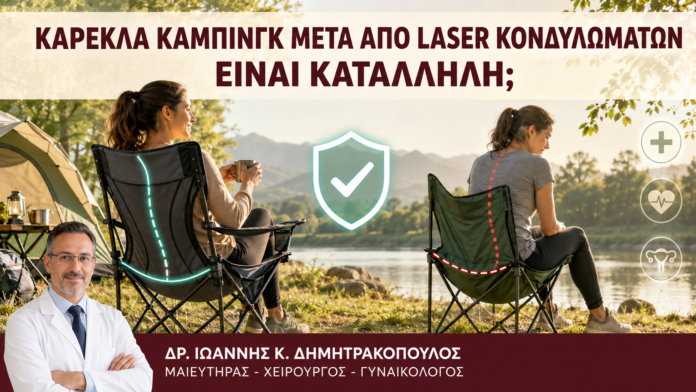 Καρέκλα Κάμπινγκ μετά από Laser Κονδυλωμάτων: Είναι Κατάλληλη; - Δρ. Ιωάννης Κ. Δημητρακόπουλος