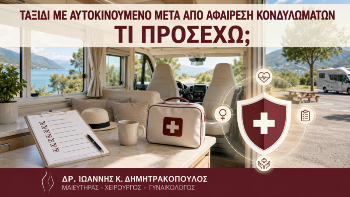 Ταξίδι με Αυτοκινούμενο μετά από Αφαίρεση Κονδυλωμάτων: Τι Προσέχω; Ταξίδι με Αυτοκινούμενο μετά από Αφαίρεση Κονδυλωμάτων: Τι Προσέχω; - Δρ. Ιωάννης Κ. Δημητρακόπουλος
