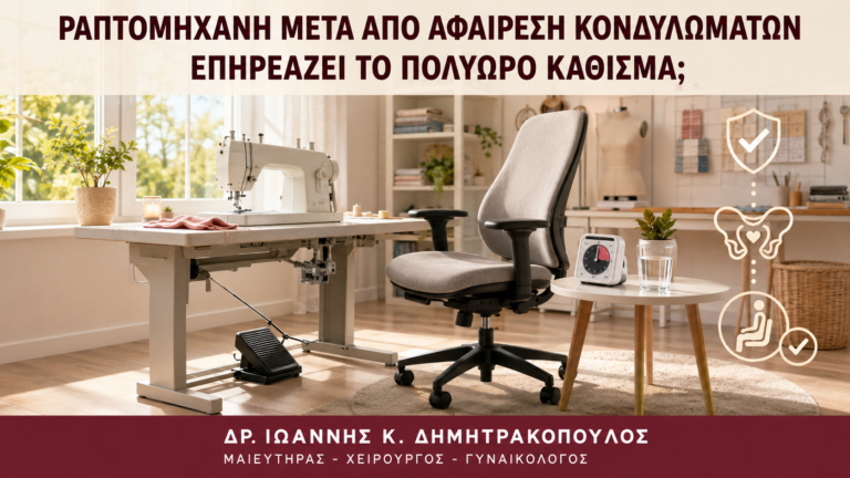 Ραπτομηχανή μετά από Αφαίρεση Κονδυλωμάτων: Επηρεάζει το Πολύωρο Κάθισμα; - Δρ. Ιωάννης Κ. Δημητρακόπουλος