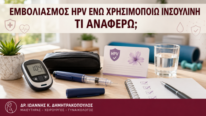 Εμβολιασμός HPV ενώ Χρησιμοποιώ Ινσουλίνη: Τι Αναφέρω; Εμβολιασμός HPV ενώ Χρησιμοποιώ Ινσουλίνη: Τι Αναφέρω; - Δρ. Ιωάννης Κ. Δημητρακόπουλος