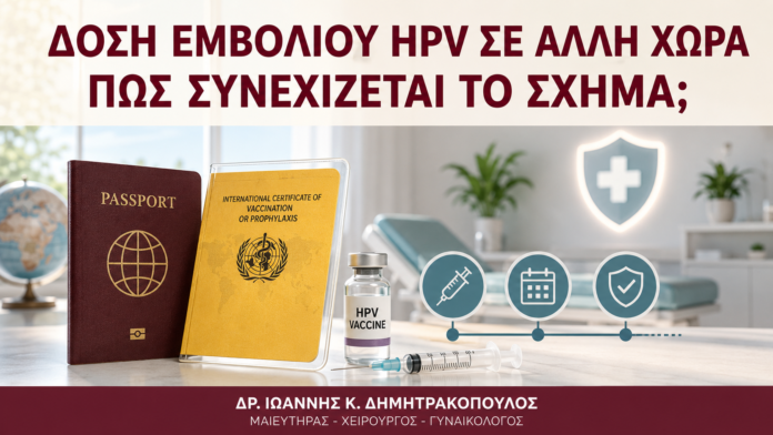 Δόση Εμβολίου HPV σε Άλλη Χώρα: Πώς Συνεχίζεται το Σχήμα; - Δρ. Ιωάννης Κ. Δημητρακόπουλος
