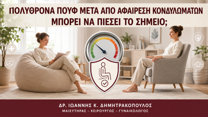 Πολυθρόνα Πουφ μετά από Αφαίρεση Κονδυλωμάτων: Μπορεί να Πιέσει το Σημείο; Πολυθρόνα Πουφ μετά από Αφαίρεση Κονδυλωμάτων: Μπορεί να Πιέσει το Σημείο; - Δρ. Ιωάννης Κ. Δημητρακόπουλος
